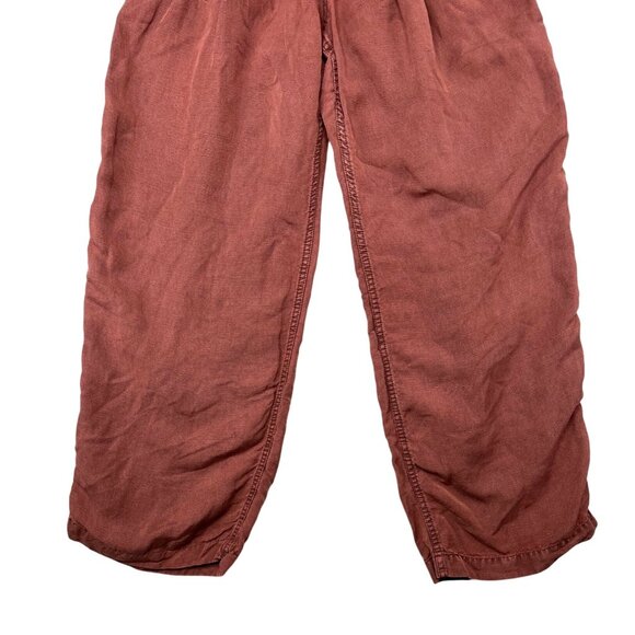 Free People Womens Lotta Love Linen Rust High-Waisted Wide-Leg Pants Size 4 - Picture 12 of 14